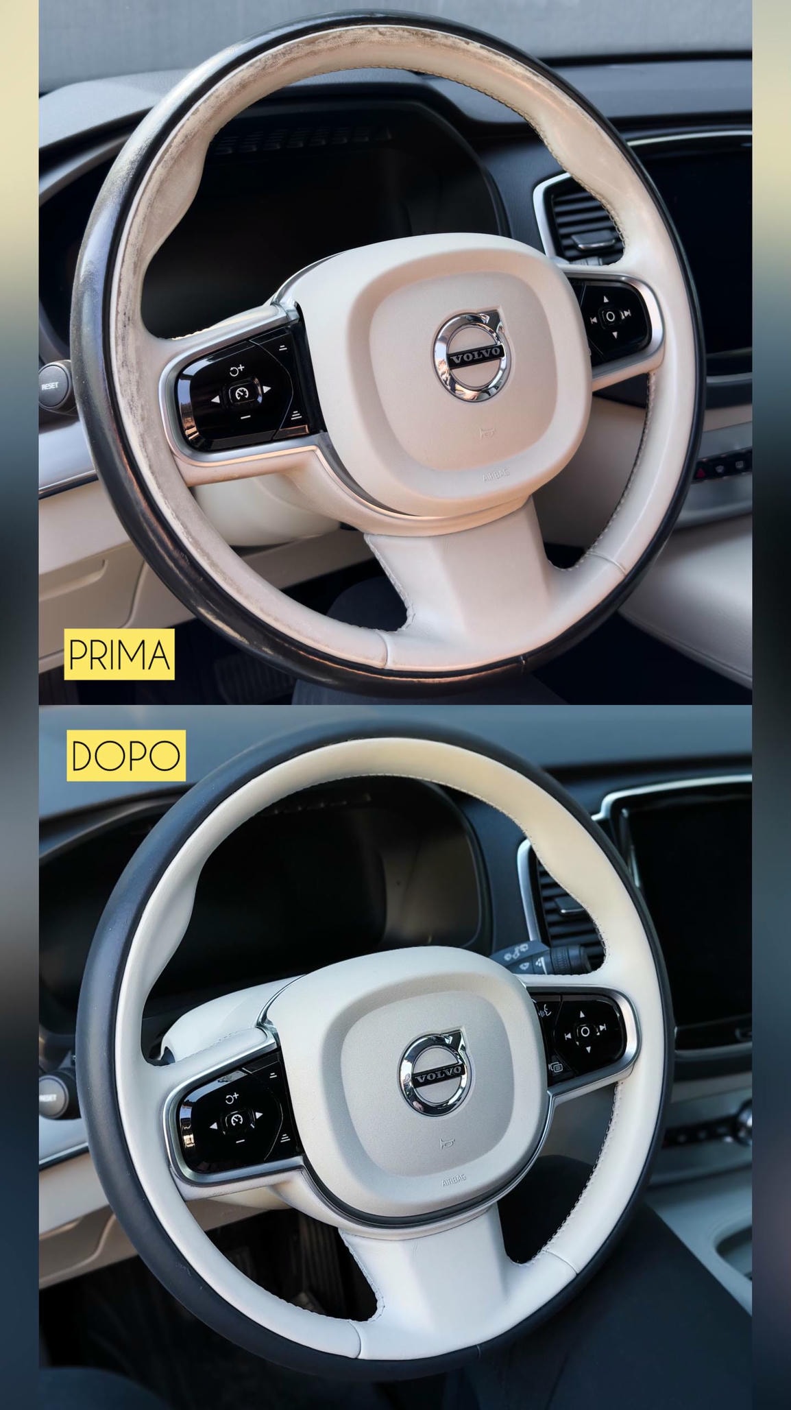 Tappezzeria - Sedile VW pelle Prima e Dopo